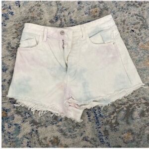 Zara Tie-Dye Denim Shorts